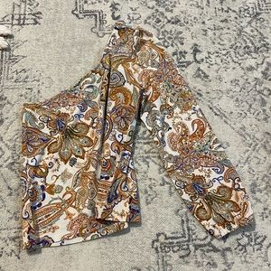 western paisley one shoulder top